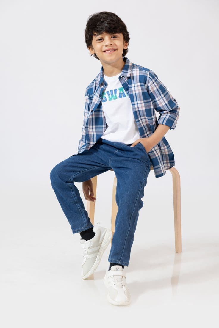 Children's casual wear garment detail — Roop Darshan collection
