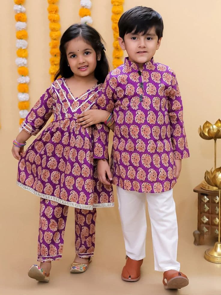 Kids traditional wear styling by Roop Darshan, kidswear exporter from India